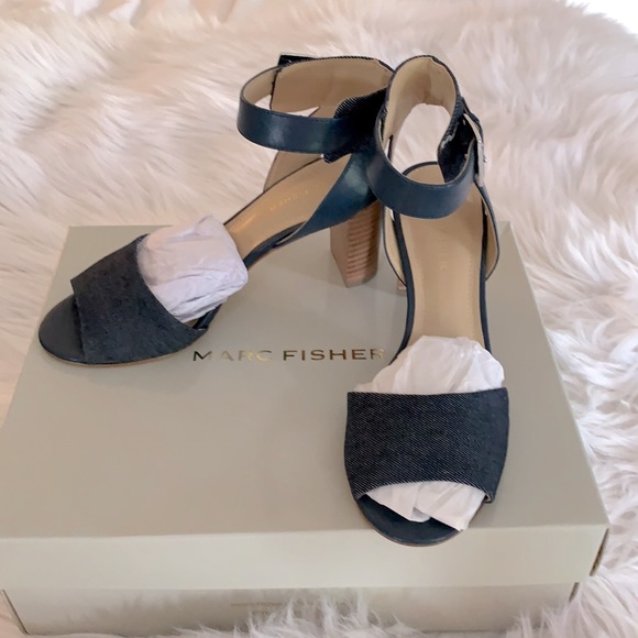 Marc Fisher Ankle Strap Block Heel Sandals Size 7 - Picture 2 of 15
